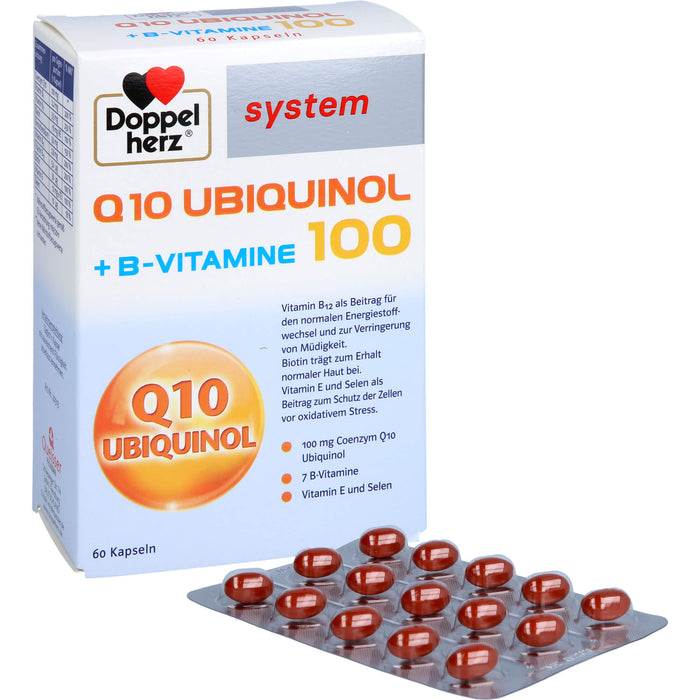 Doppelherz Q10 Ubiquinol + B-Vitamine 100 system Kapseln, 60 pc Capsules