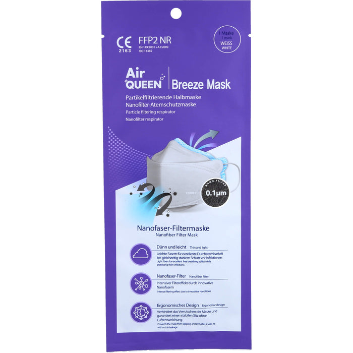 AirQUEEN Breeze FFP2 NANOFILTER-MASKE, 1 St