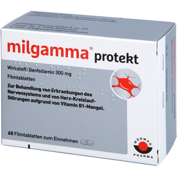 milgamma protekt 300 mg Tabletten bei Erkrankungen des Nervensystems und von Herz-Kreislauf-Störungen, 60 pcs. Tablets