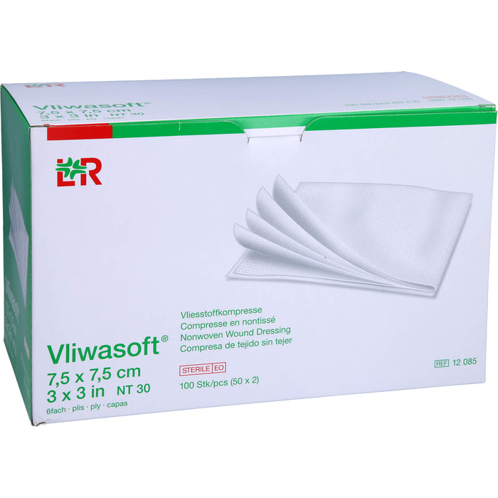 VLIWASOFT VLIESKOMPRESSEN 7,5X7,5 CM STERIL 6L., 50X2 St KOM