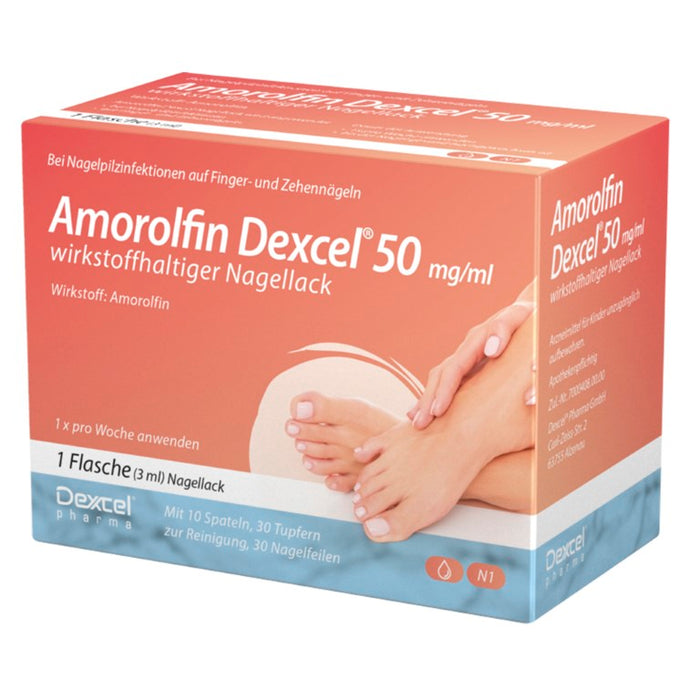 Amorolfin Dexcel 50 mg/ml Lösung bei Nagelpilzinfektionen, 3 ml Vernis à ongles contenant une substance active