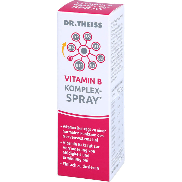 Dr. Theiss Vitamin B Komplex-Spray für eine normale Funktion des Nervensystems und zur Verringerung von Müdigkeit, 30 ml Solution