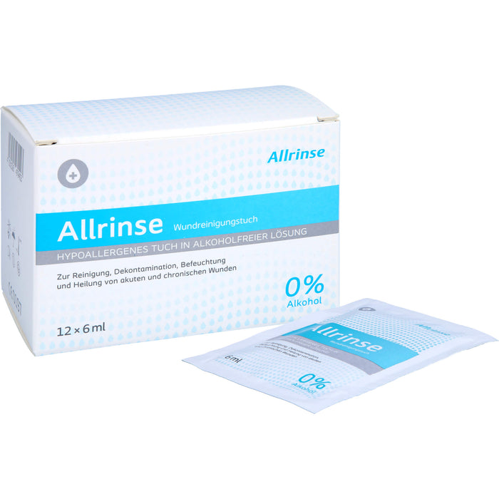 Allrinse Wundreinigungstuch 6 ml, 12 St TUE