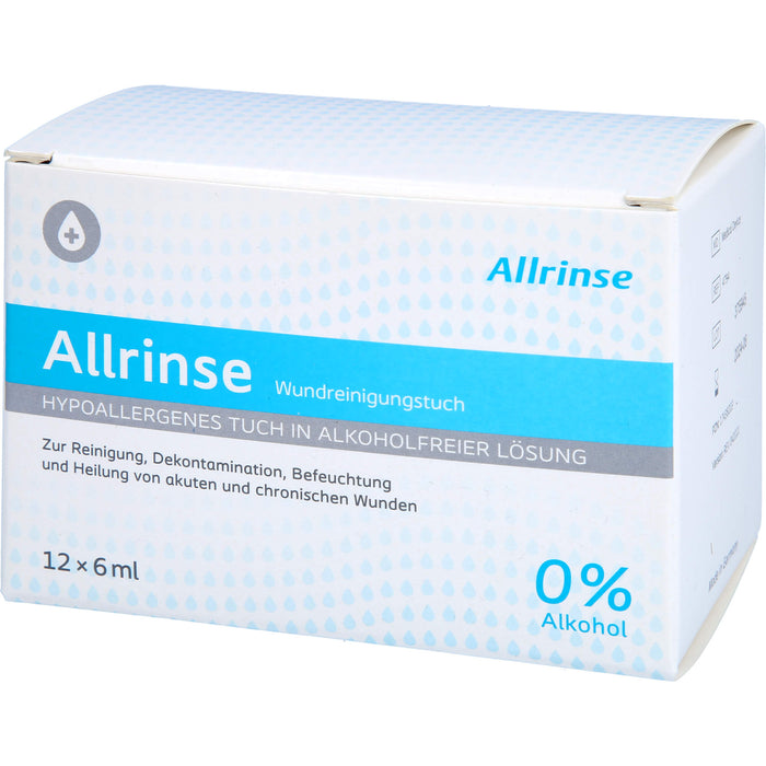 Allrinse Wundreinigungstuch 6 ml, 12 St TUE