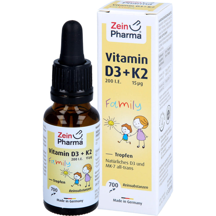 ZeinPharma Vitamin D3 + K2 MK-7 all trans Family Lösung, 20 ml Lösung