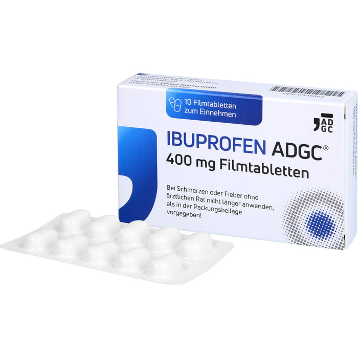 Ibuprofen ADGC 400 mg Filmtabletten bei Schmerzen oder Fieber, 10 pcs. Tablets