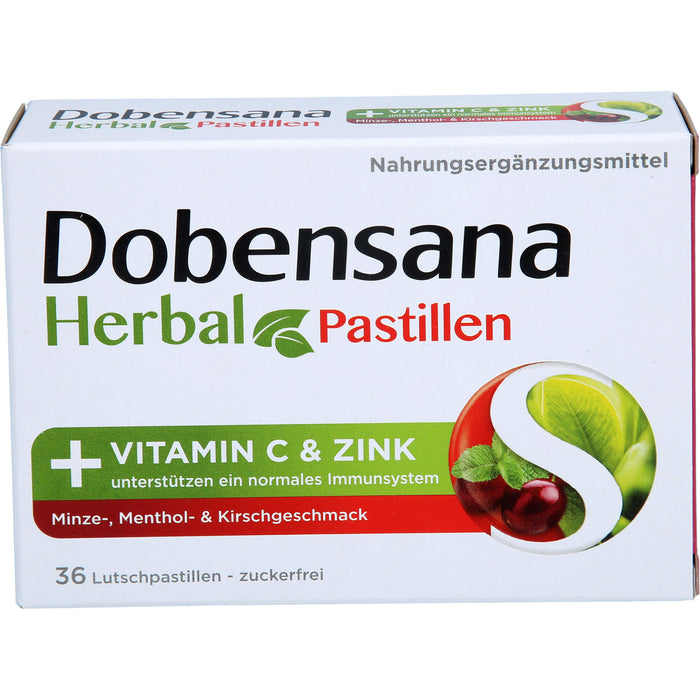 Dobensana Herbal Kirschges. Vit C Zink Pastille, 36 St LUP