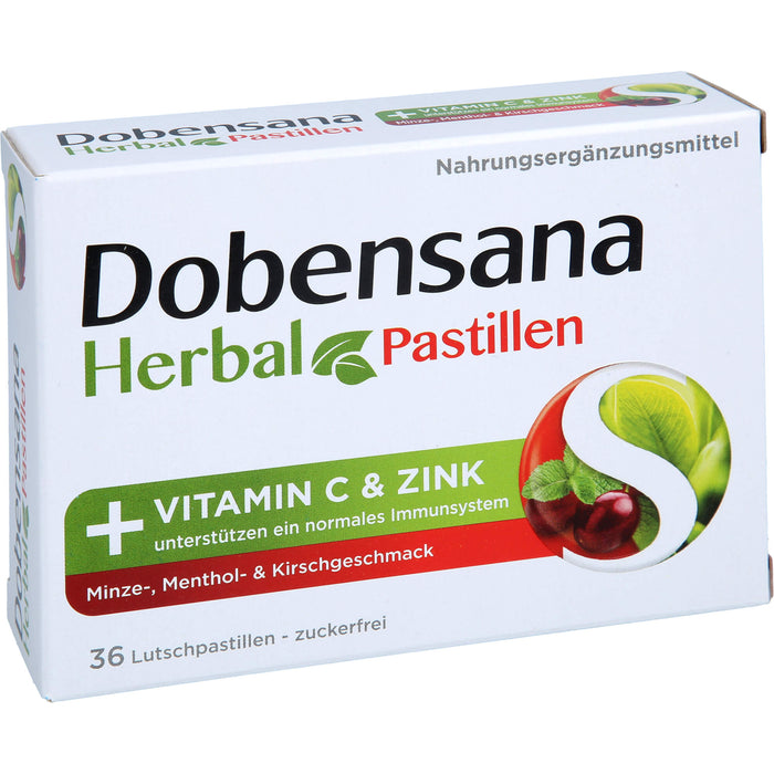 Dobensana Herbal Kirschges. Vit C Zink Pastille, 36 St LUP