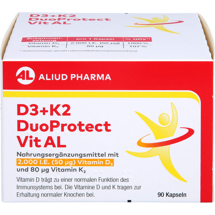 D3+K2 DuoProtect Vit AL 2000 I.E./80 ug Kapseln, 90 St KAP