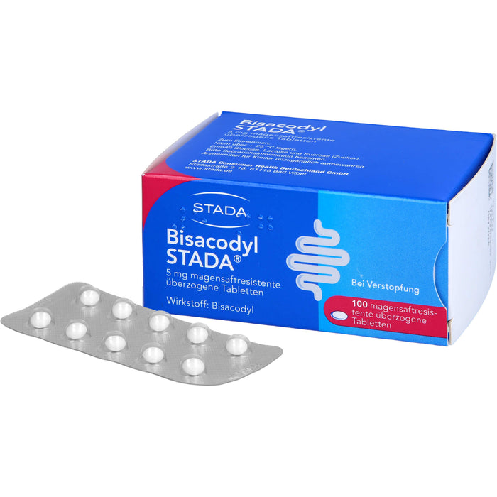 STADA Bisacodyl 5mg Abführmittel zur Hilfe bei Verstopfung, 100 pcs. Tablets