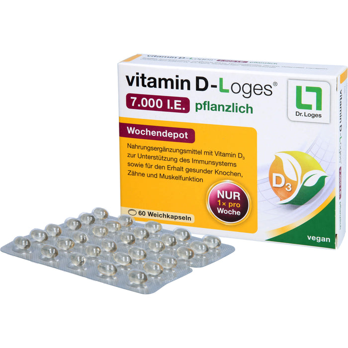 Vitamin D-Loges 7.000 I.E. pflanzliche Weichkapseln, 60 St. Kapseln