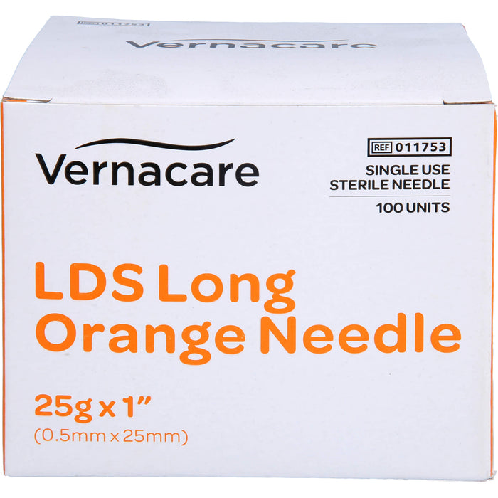 Vernacare LDS Kanüle Long Orange 25G 25 mm, 100 St KAN