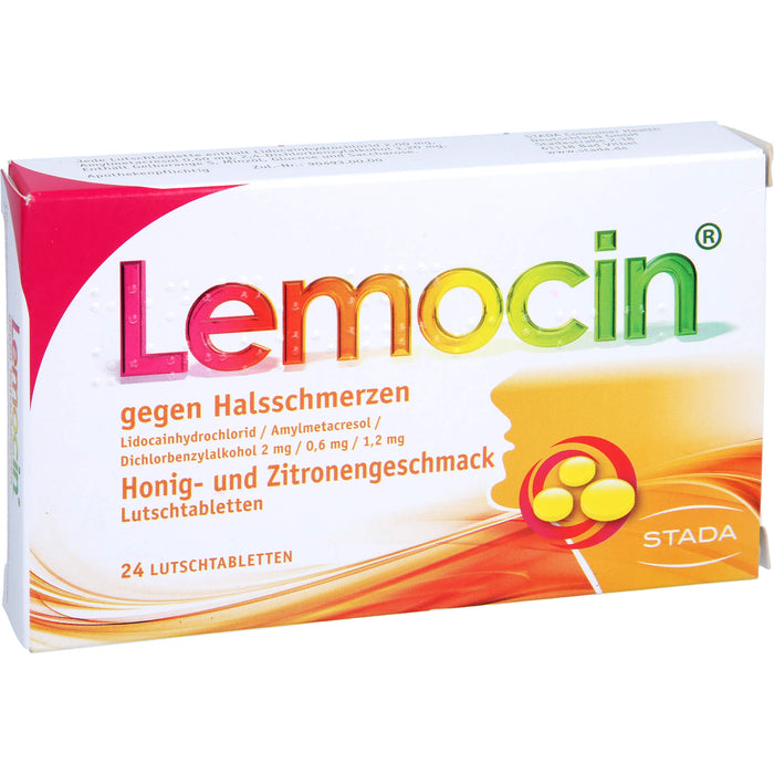 Lemocin gegen Halsschmerzen Honig-Zitrone Lutschtabletten, 24 pcs. Tablets