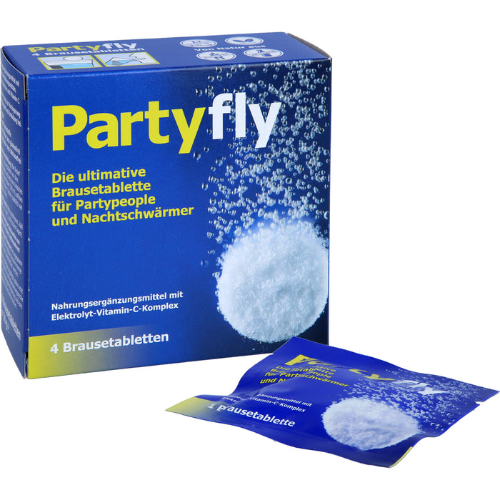 Partyfly Brausetabletten für Partypeople und Nachtschwärmer, 4 St. Brausetabletten