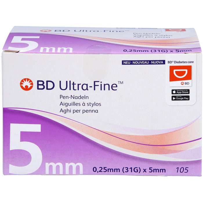 BD Ultra-Fine Pen-Nadeln 5 mm 31 G 0,25 mm, 105 St KAN