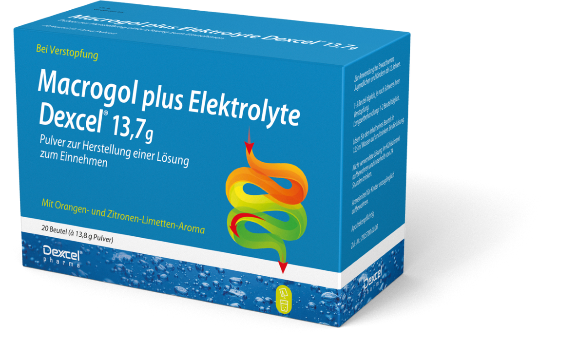 Macrogol Dexcel plus Elektrolyte bei Verstopfung	, 274 g Poudre