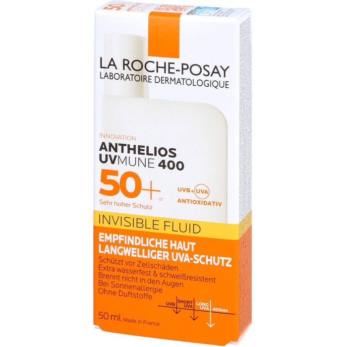 LA ROCHE-POSAY Anthelios UVMune 400 Invisible Fluid LSF 50+ für empfindliche Haut, 50 ml Cream