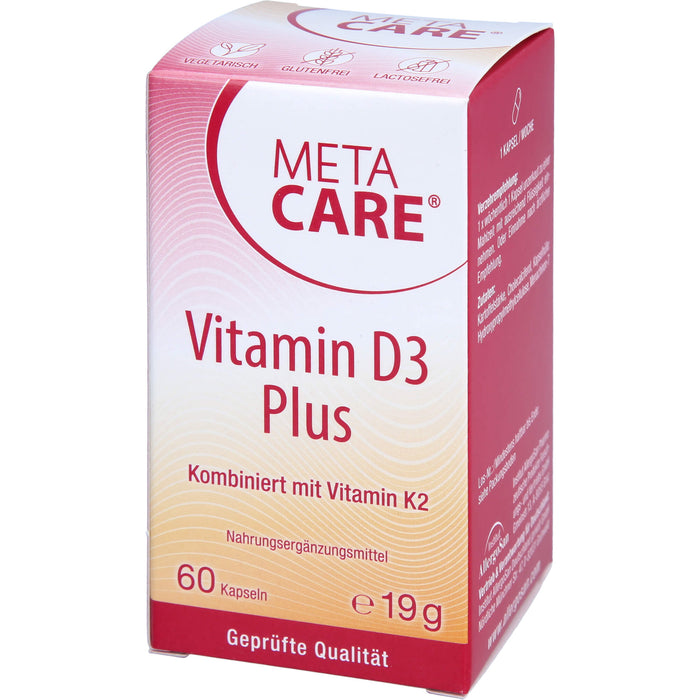 META CARE Vitamin D3 Plus 10,000 + 80 ug K2, 60 St KAP