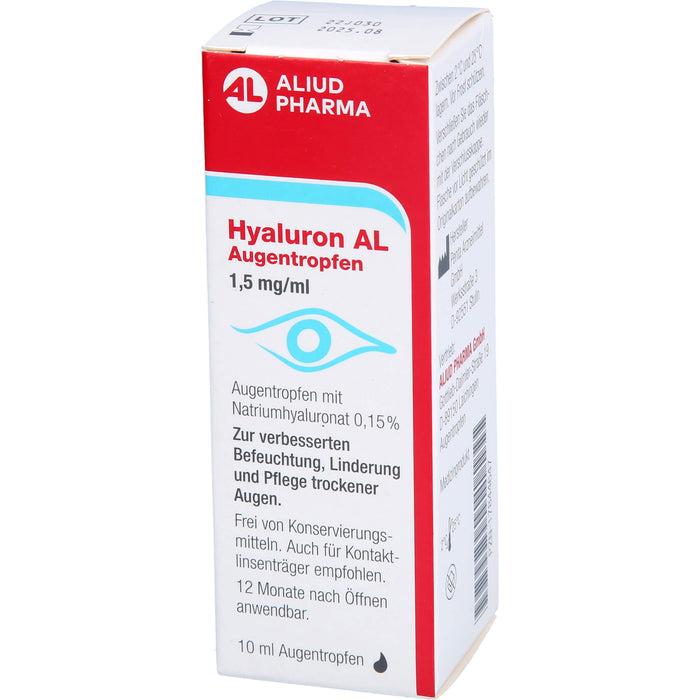 Hyaluron AL Augentropfen 1,5 mg/ml zur verbesserten Befeuchtung der Augen, 10 ml Solution