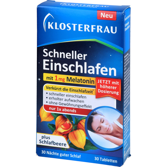 KLOSTERFRAU Schneller Einschlafen mit 1 mg Melatonin Tabletten, 30 pcs. Tablets