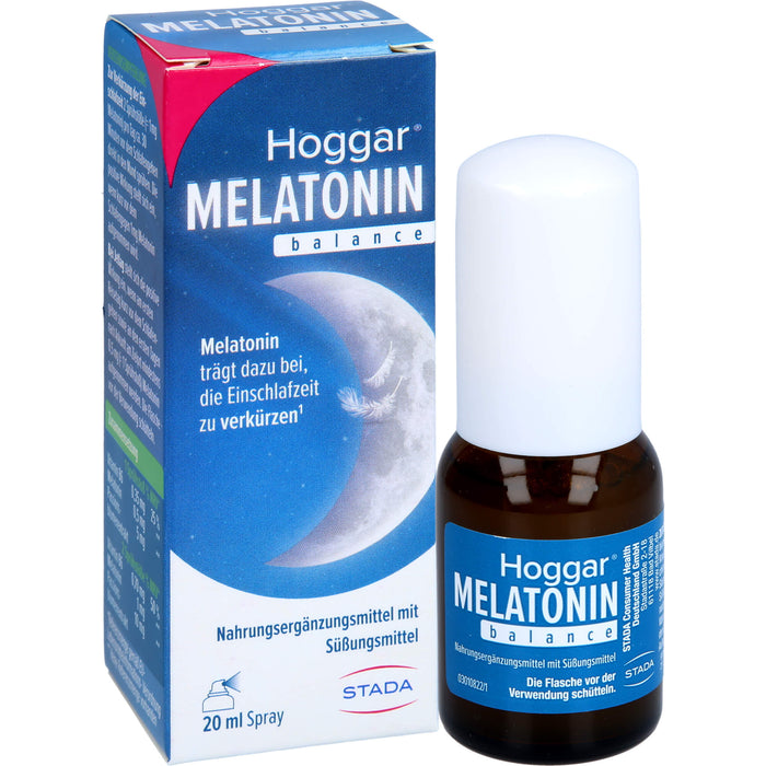 Hoggar Melatonin balance Einschlafspray trägt dazu bei die Einschlafzeit zu reduzieren, 20 ml Solution