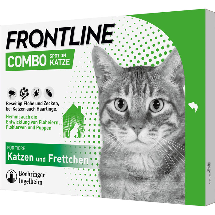 FRONTLINE Combo Spot on Pipetten gegen Flöhe und Zecken für Katzen und Frettchen, 6 pcs. Pipettes