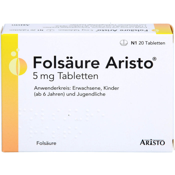 Folsäure Aristo 5 mg Tabletten, 20 St TAB