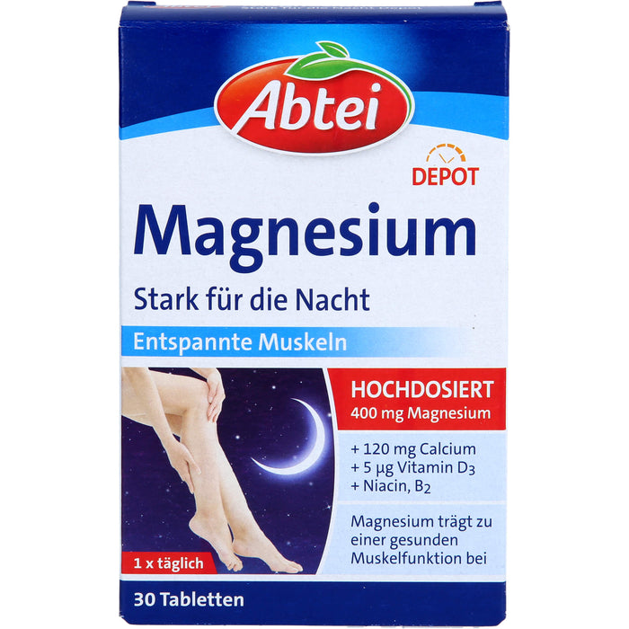 Abtei Magnesium Stark für die Nacht Depot Tabletten für entspannte Muskeln, 30 pc Tablettes