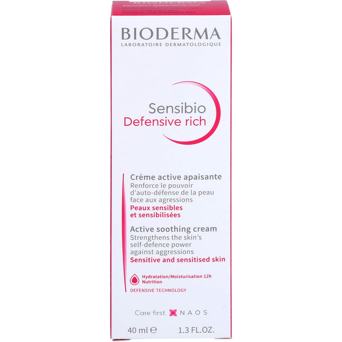 BIODERMA Sensibio Defensive rich Creme stärkt die Haut gegen Umwelteinflüsse, 40 ml Crème