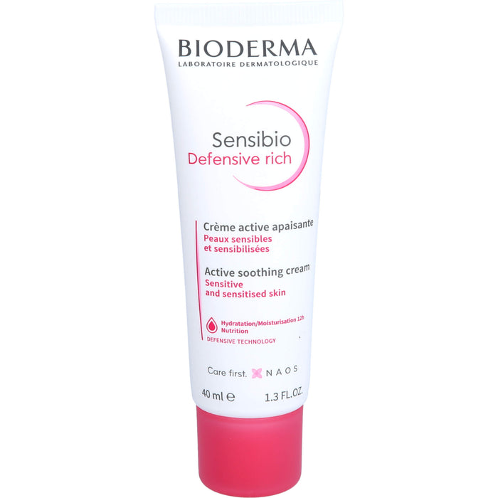 BIODERMA Sensibio Defensive rich Creme stärkt die Haut gegen Umwelteinflüsse, 40 ml Crème