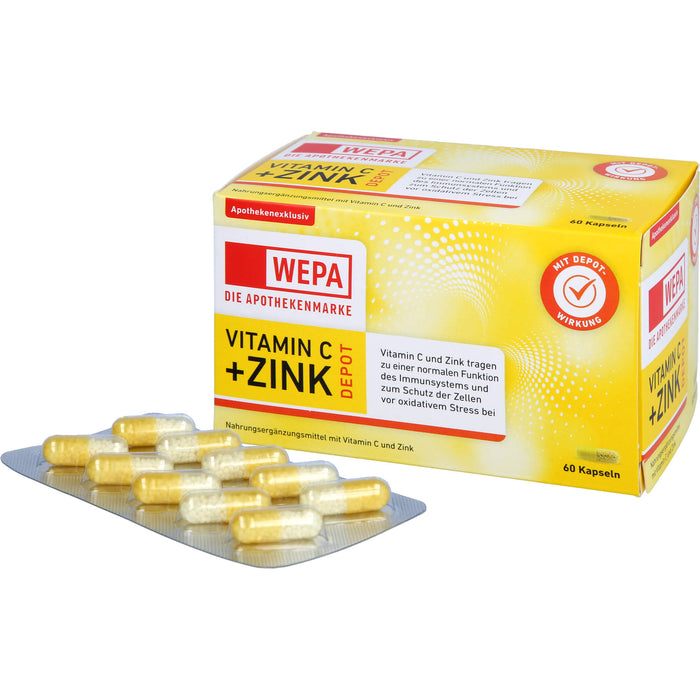 WEPA Vitamin C + Zink Depot Kapseln, 60 St. Kapseln