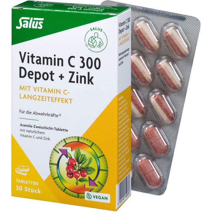 Vitamin C 300 Depot + Zink Salus, 30 St TAB