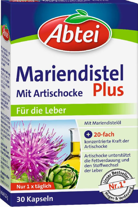 Abtei Mariendistel Plus Kapseln mit Artischocke für die Leber, 30 St. Kapseln