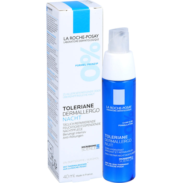 LA ROCHE-POSAY Toleriane Dermallergo Nacht täglich reparierende, feuchtigkeitsspendende Nachtpflege, 40 ml Creme