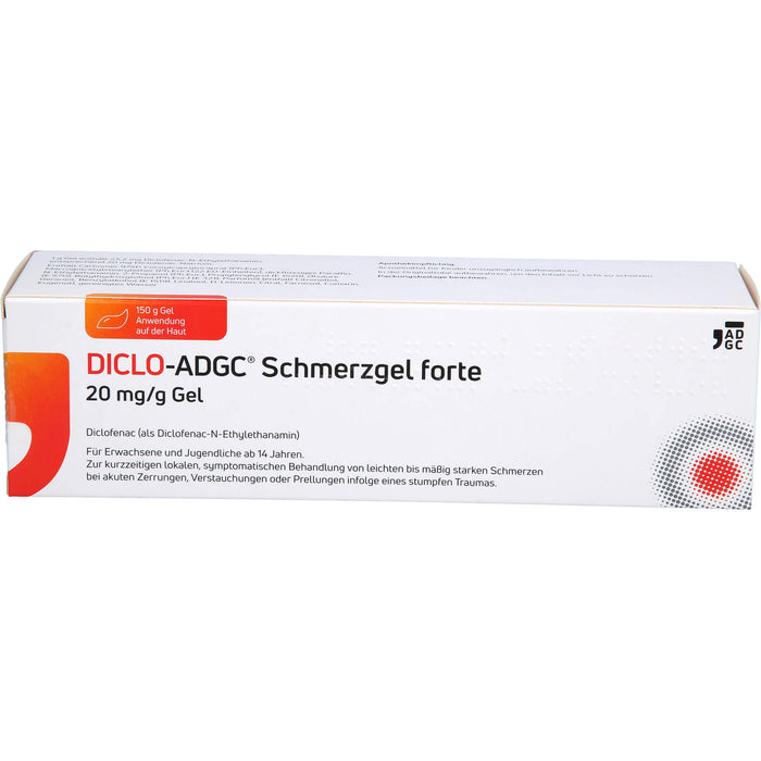 DICLO-ADGC Schmerzgel forte 20 mg/g Gel bei leichten bis mäßig starken Schmerzen bei akuten Zerrungen, Verstauchungen oder Prellungen, 150 g Gel