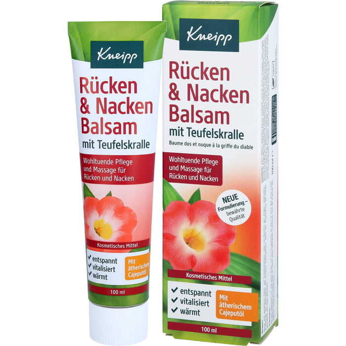 Kneipp Rücken & Nacken Balsam mit Teufelskralle wohltuende Pflege und Massage für Rücken und Nacken, 100 ml Cream