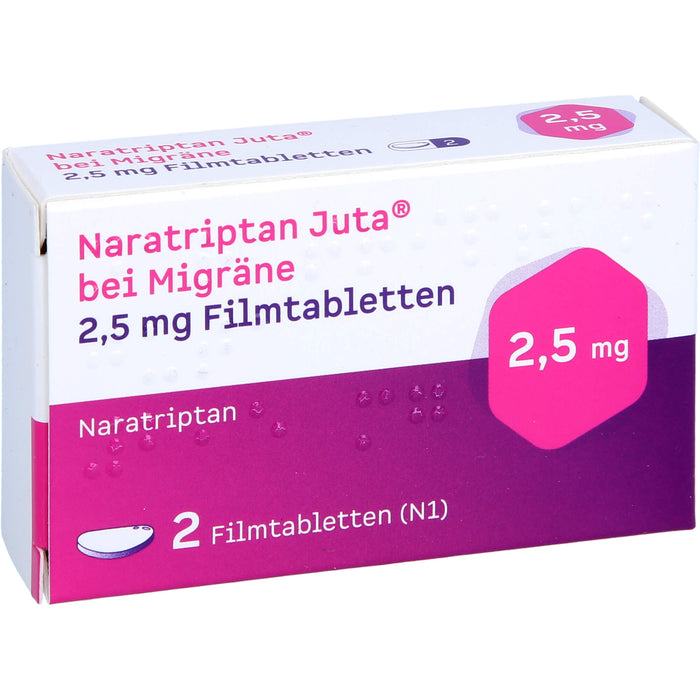 Naratriptan Juta bei Migräne 2,5 mg Filmtabletten, 2 St FTA