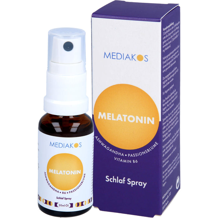 Melatonin Ashwagandha Mediakos Schlaf Spray vegan, 20 ml SPR