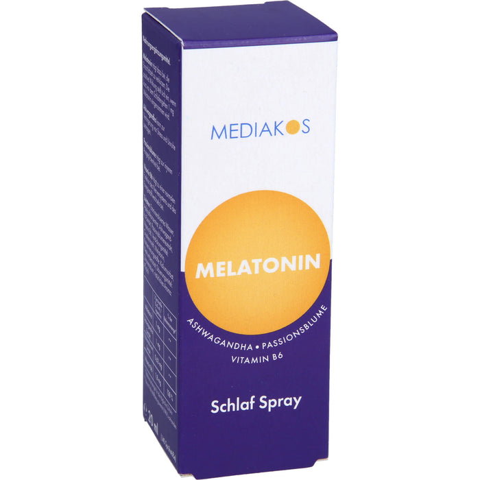 Melatonin Ashwagandha Mediakos Schlaf Spray vegan, 20 ml SPR