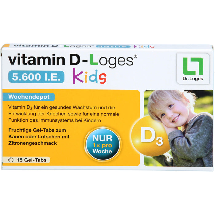 Vitamin D-loges 5.600 I.E Kids fruchtige Gel-Tabs, 15 pcs. Gum drops