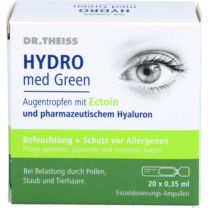 DR. THEISS Hydro med Green Augentropfen mit Ectoin zur Befeuchtung, 20 St. Einzeldosispipetten