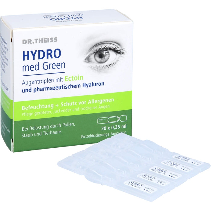 DR. THEISS Hydro med Green Augentropfen mit Ectoin zur Befeuchtung, 20 St. Einzeldosispipetten