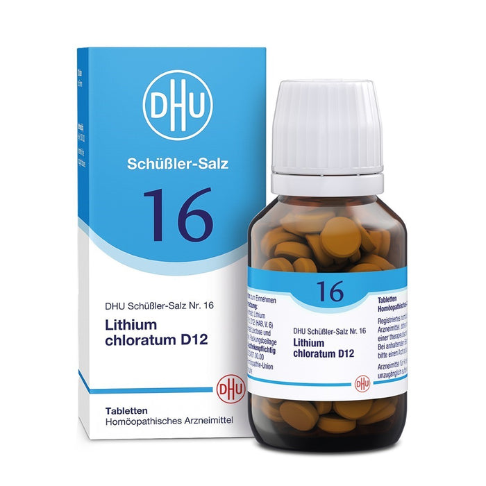 DHU Schüßler-Salz Nr. 16 Lithium chloratum D12 – Das Mineralsalz der inneren Reinigung – das Original – umweltfreundlich im Arzneiglas, 200 pcs. Tablets