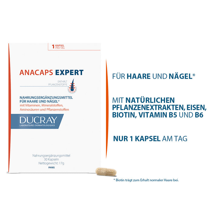 DUCRAY ANACAPS EXPERT für Haare und Nägel, 30 St. Kapseln