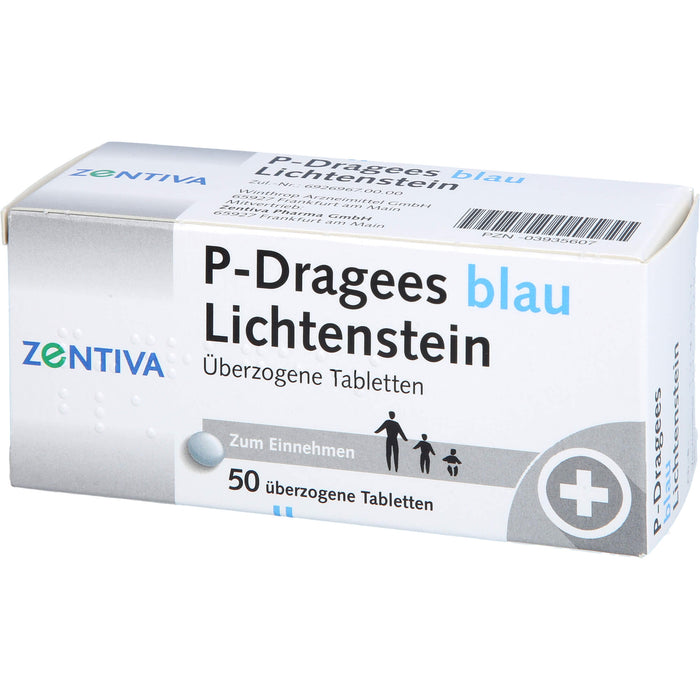 P-Dragees blau Lichtenstein, Überzogene Tabletten, 50 St UTA