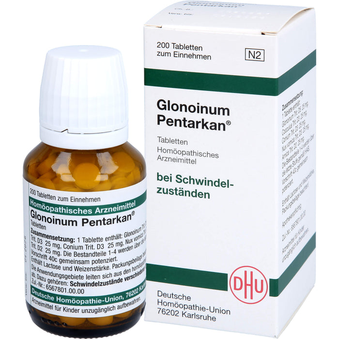 DHU Glonoinum Pentarkan Tabletten bei Schwindelzuständen, 200 pc Tablettes