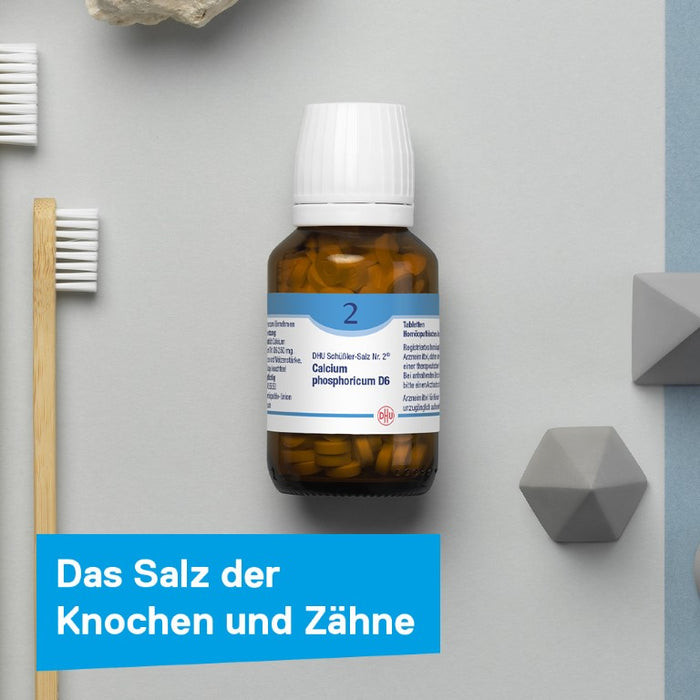 DHU Schüßler-Salz Nr. 2 Calcium phosphoricum D6 – Das Mineralsalz der Knochen und Zähne – das Original – umweltfreundlich im Arzneiglas, 200 pcs. Tablets