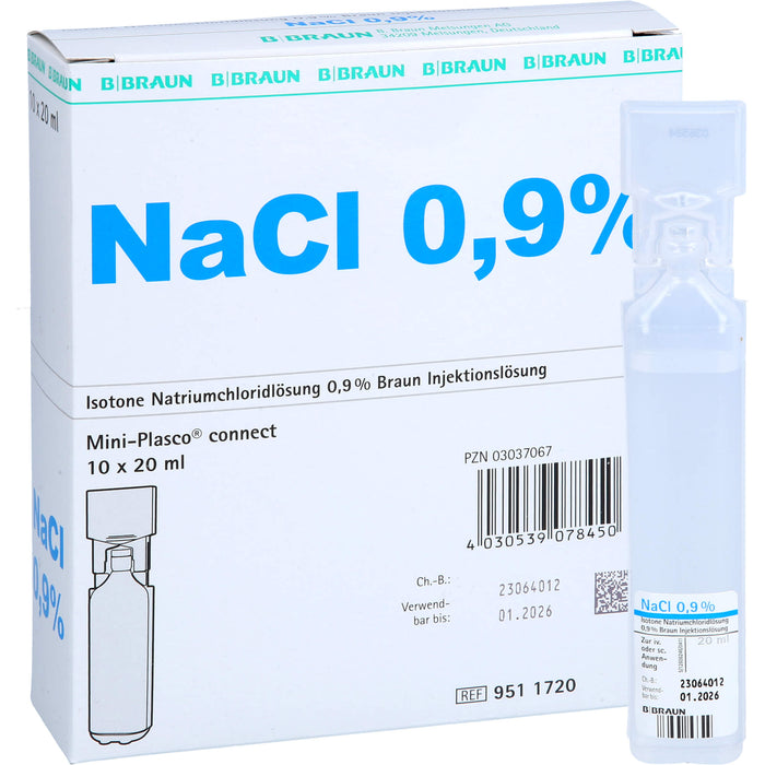 Kochsalzlösung 0,9% Braun Miniplasco connect 20ml, 200 ml Solution