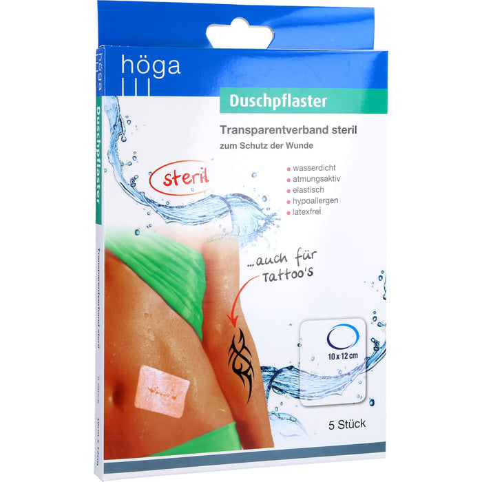 Duschpflaster steril Transparentverband 10cmx12cm, 5 St PFL