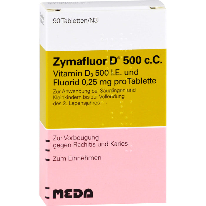 Zymafluor D 500 c.C. Tabletten zur Vorbeugung gegen Rachitis und Karies, 90 pcs. Tablets